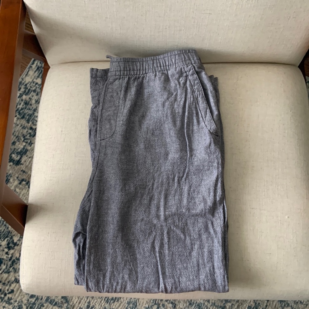 Chambray Linen Wide Leg Pant